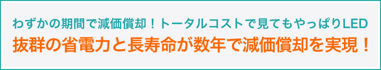 抜群の省電力と長寿命が数年で減価償却を実現！