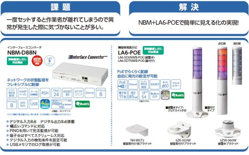 正規逆輸入品 パトライト 積層情報表示灯 POE LA65DTNWBPOE 1231203 送料別途見積り 法人 事業所限定 掲外取寄